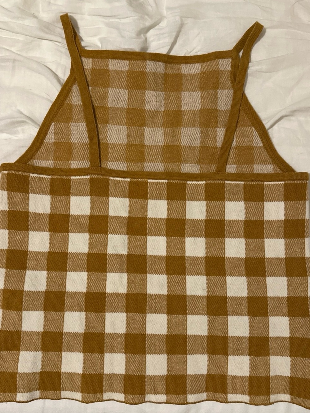 Madewell Mustard and Cream Gingham Knit Tank Top - Picture 4 of 4